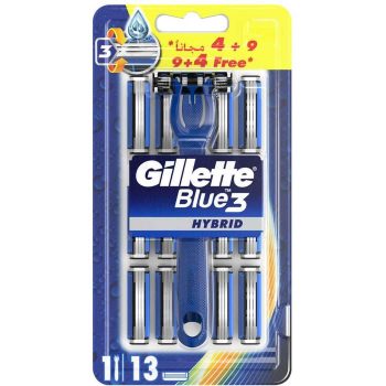 Gillette Blue3 Smart Disposable Razor 9+4 Pcs Free