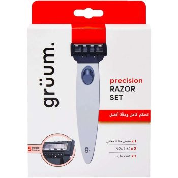 Grüum Precision System Razor Set For Men (Silver)