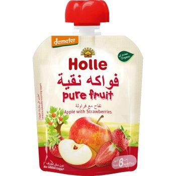 Holle Pouch Apple With Strawberries 90 Gm
