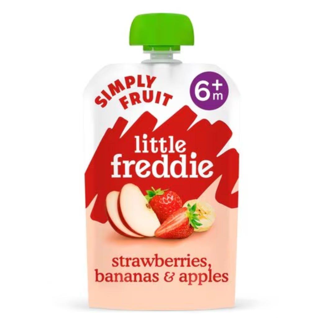 Little Freddie Organic Puree Strawberry Banana Apple100g +6m Little Freddie Organic Puree Strawberry Banana Apple100g +6m