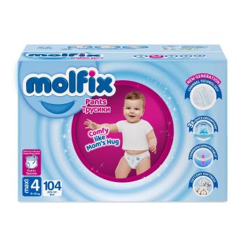 Molfix Diapers Size 4 Mega Box 104 Pants