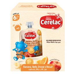 Nestlé Cerelac Fruits Puree Pouch Banana, Apple, Orange Biscuit 90g