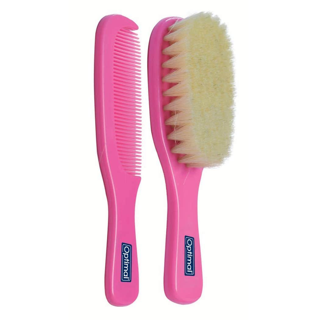 Optimal Brush And Comb Set Pink Optimal Brush And Comb Set Pink