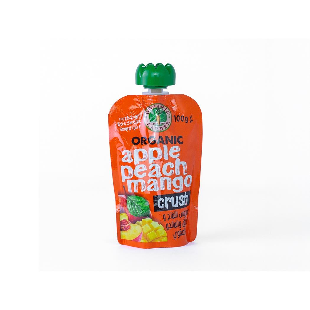 Organic Larder Pouch Apple Peach Mango Crush 100g Organic Larder Pouch Apple Peach Mango Crush 100g