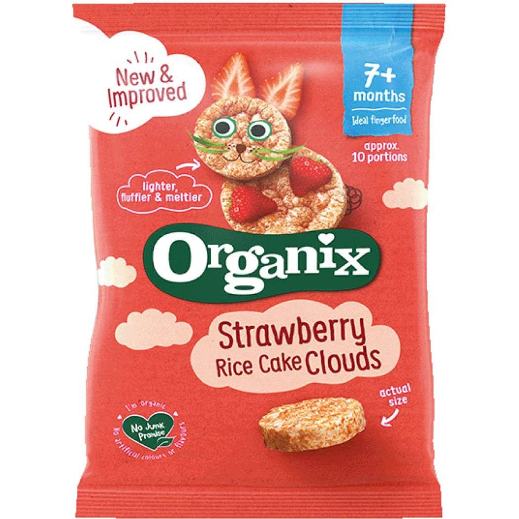 Organix Organic Strawberry Rice Cake Clouds 7 Months + 40g Organix Organic Strawberry Rice Cake Clouds 7 Months + 40g