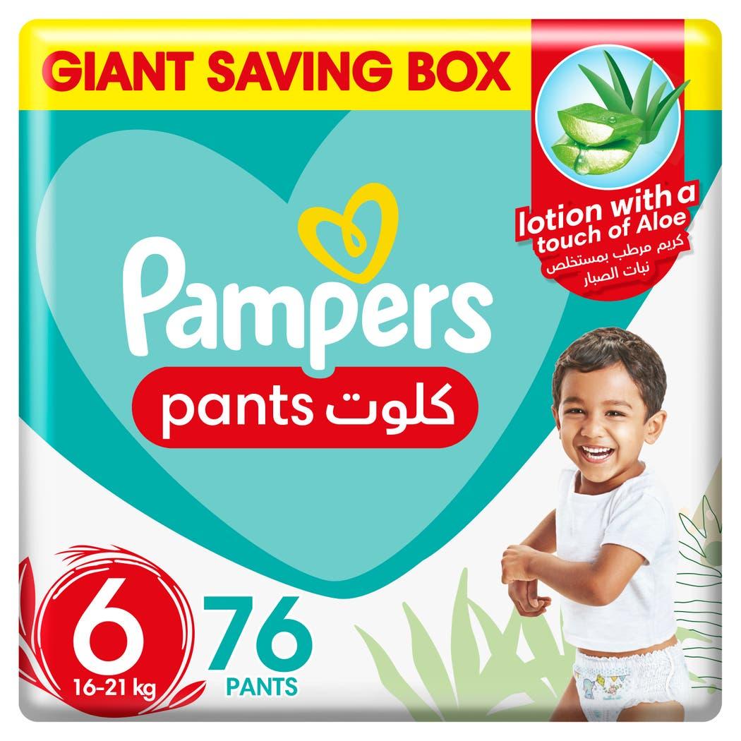 Pampers Aloe Vera Pants Diapers, Size 6, 16-21kg, Mega Box, 76 Diapers Pampers Aloe Vera Pants Diapers, Size 6, 16-21kg, Mega Box, 76 Diapers