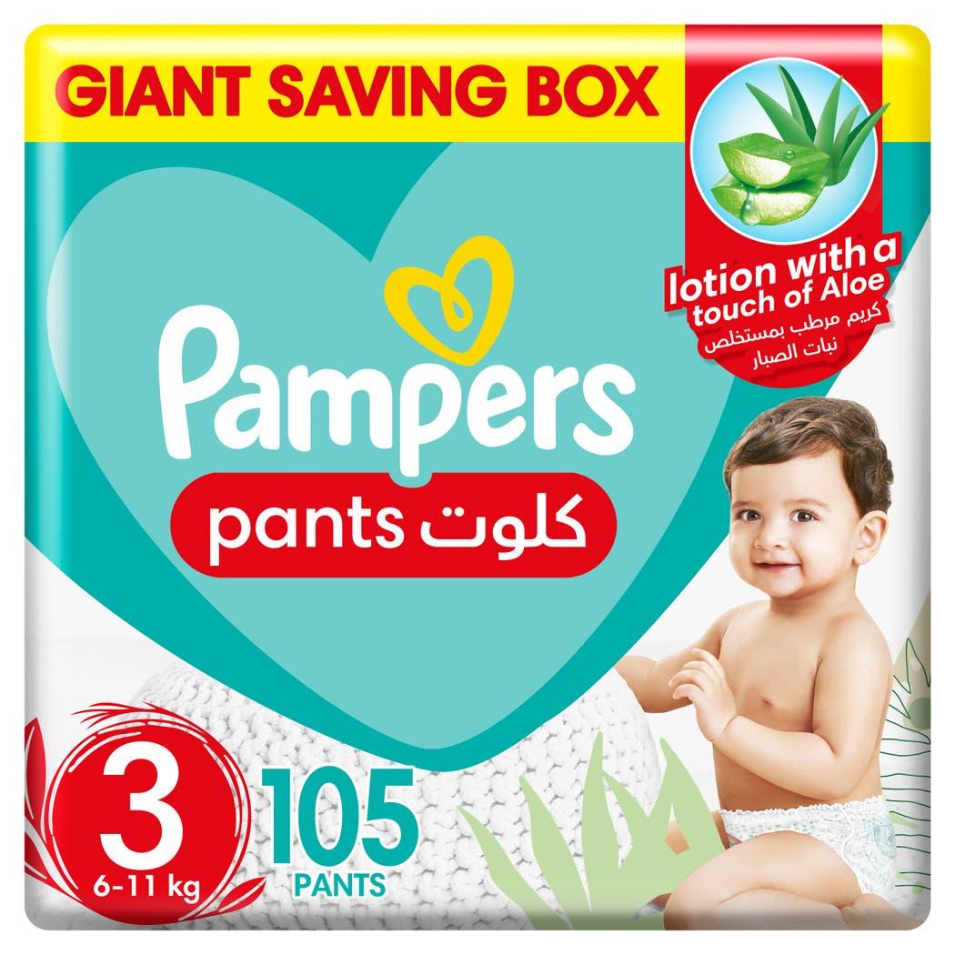 Pampers Baby-Dry Pants with Aloe Vera Lotion, Size 3, 6-11 kg, 105 Pants Pampers Baby-Dry Pants with Aloe Vera Lotion, Size 3, 6-11 kg, 105 Pants