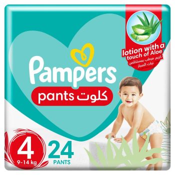 Pampers Baby-Dry Pants with Aloe Vera Lotion, Size 4, 9-14 kg, 24 Pants