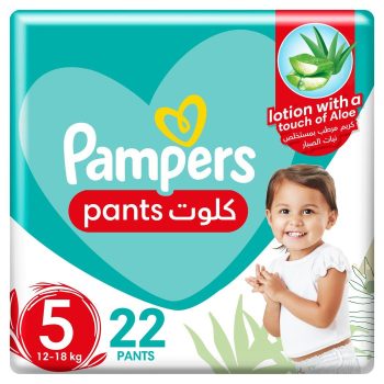 Pampers Baby-Dry Pants with Aloe Vera Lotion, Size 5, 12-18 kg, 22 Pants
