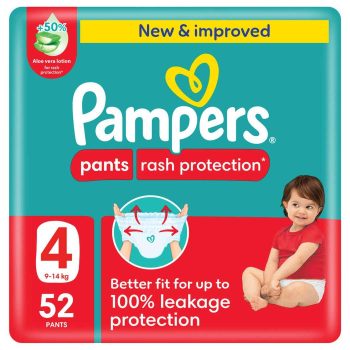 Pampers Pants Size (4) Jumbo Pack 52 Pants New