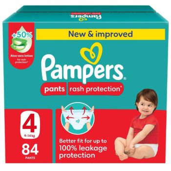 Pampers Rash Protection Pants Diapers Size 4 9-14kg 84 Count
