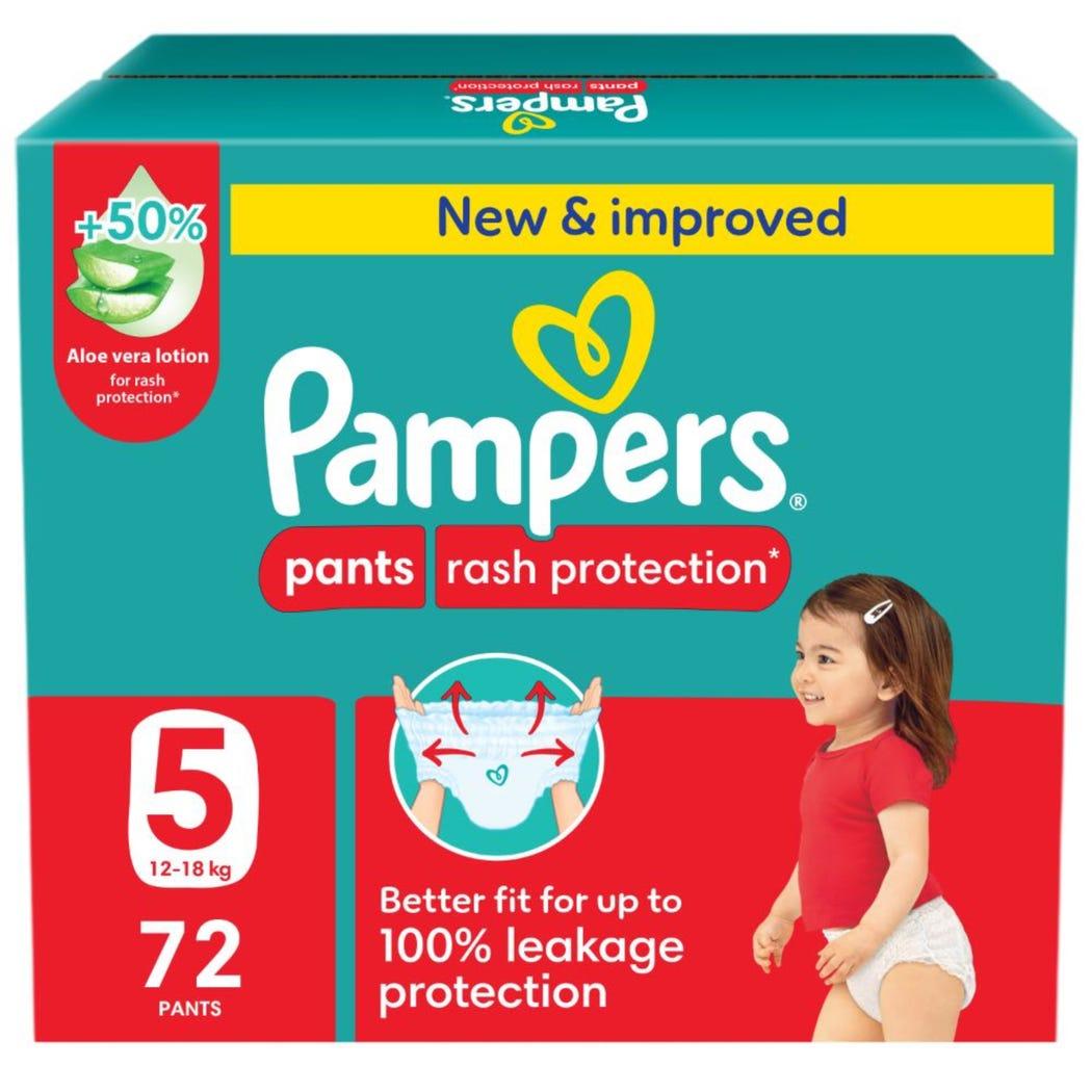 Pampers Rash Protection Pants Diapers Size 5 12-18 kg, 72 Count Pampers Rash Protection Pants Diapers Size 5 12-18 kg, 72 Count