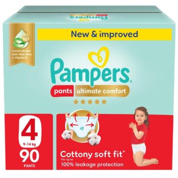 Pampers Ultimate Comfort Pants Diapers, Size 4, 9-14 kg, 90 Count