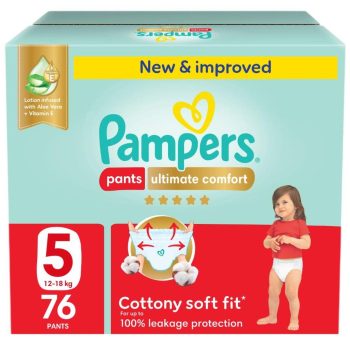 Pampers Ultimate Comfort Pants Diapers, Size 5, 12-18 kg, 76 Count