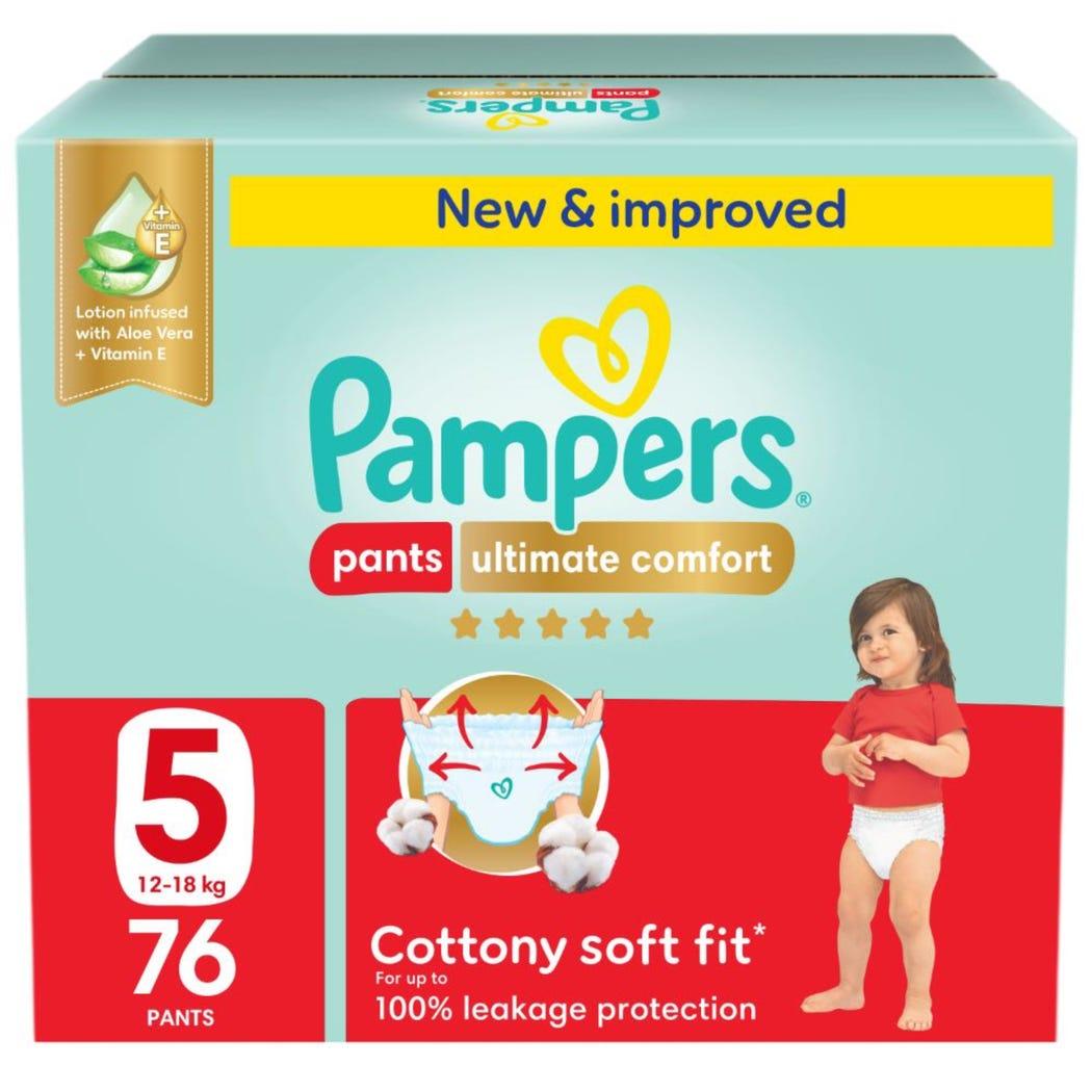 Pampers Ultimate Comfort Pants Diapers, Size 5, 12-18 kg, 76 Count Pampers Ultimate Comfort Pants Diapers, Size 5, 12-18 kg, 76 Count