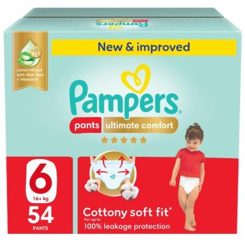 Pampers Ultimate Comfort Pants Diapers, Size 6, 16 + kg, 54 Count