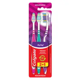 Colgate Zigzag Medium Toothbrush - 2+1 Free
