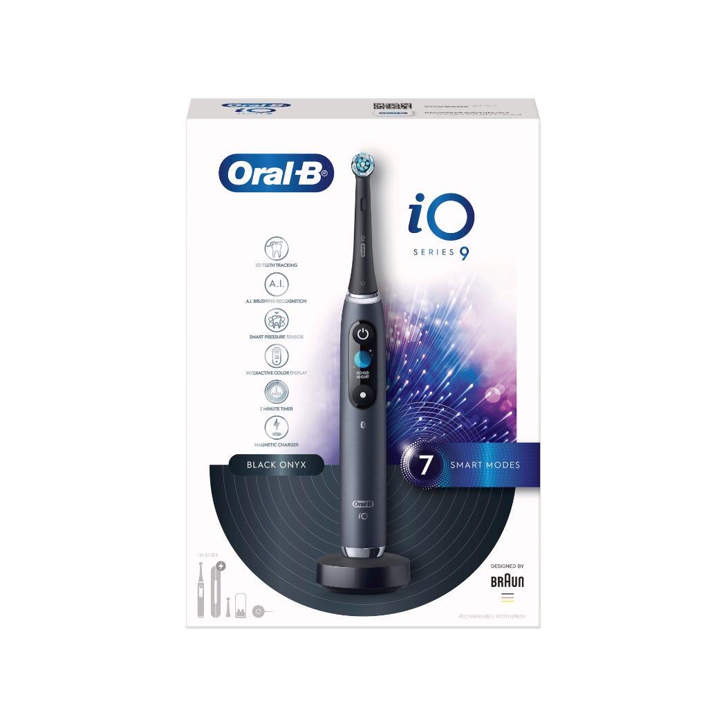 image (10) Oral-B iO Series 9 Rechargeable Electric Toothbrush Set, Black Onyx