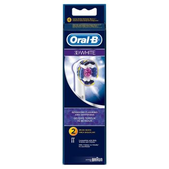 Oral-B 3D White Rechargeable Electric Toothbrush Replacement Heads, 2 Count
