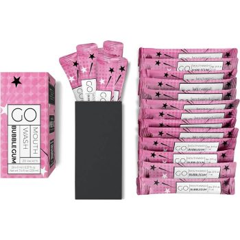 Go Bubble Gum Flavor Mouthwash Pods - Travel Size - Pack 20