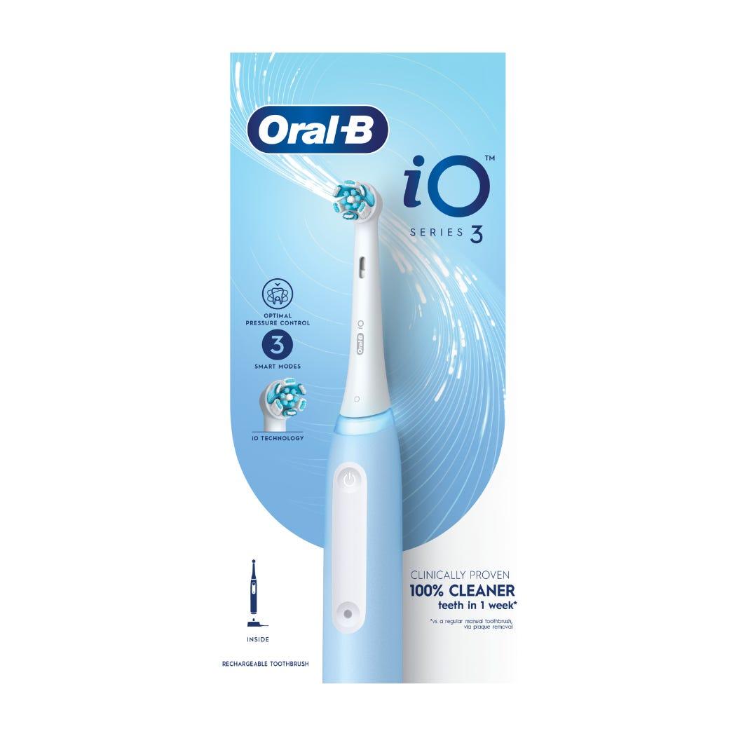 image (7) Oral-B iO Series 3 Rechargeable Electric Toothbrush, Ice Blue, 1 Count