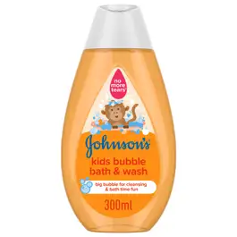 Johnson's Kids Bubble Bath & Wash, for Cleansing & Bathtime Fun, No More Tears Formula, 300ml
