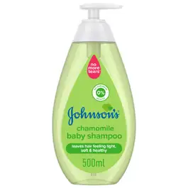 Johnson's Chamomile Baby Shampoo, Leaves Hair Feeling Light, Soft & Healthy, No More Tears Formula, Dye & Paraben Free, 500ml