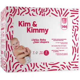 Kim & Kimmy Diapers Size 2 Mega Box 144 Diapers