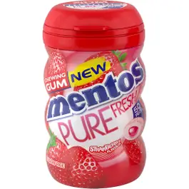 Mentos Gum Pure Fresh Bottle Strawberry 50 Pcs