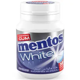 Mentos White Gum Bottle Peppermint 38 Pcs
