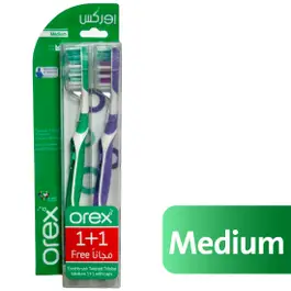 Orex Toothbrush Twisted Trilobal Medium 1+1 Purple+Green