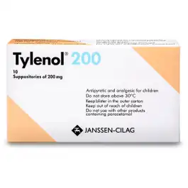 Tylenol Paracetamol 200 mg – 10 Suppositories